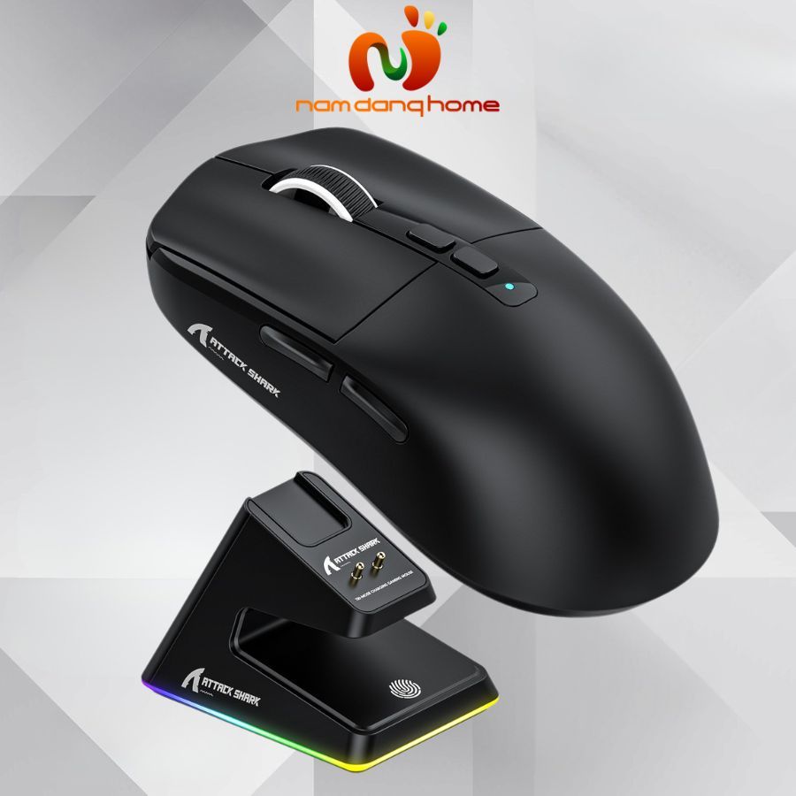 Attack Shark X6 - Chuột Không Dây Kết Nối 3 Chế Độ 26000 DPI  Kèm Dock RGB Từ Tính