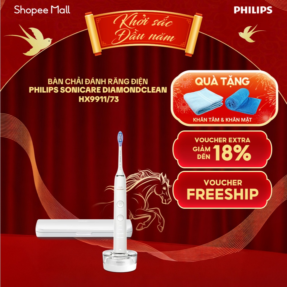 Bàn Chải Điện Philips Sonicare DiamondClean HX9911 Chính Hãng Bảo Hành 24 Tháng