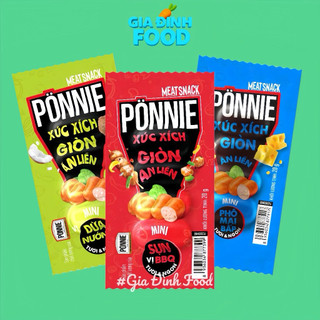 XÚC Xích Ponnie Hot Dog Giòn Ăn Liền Vị Cay Hộp x 20 Cây x20g