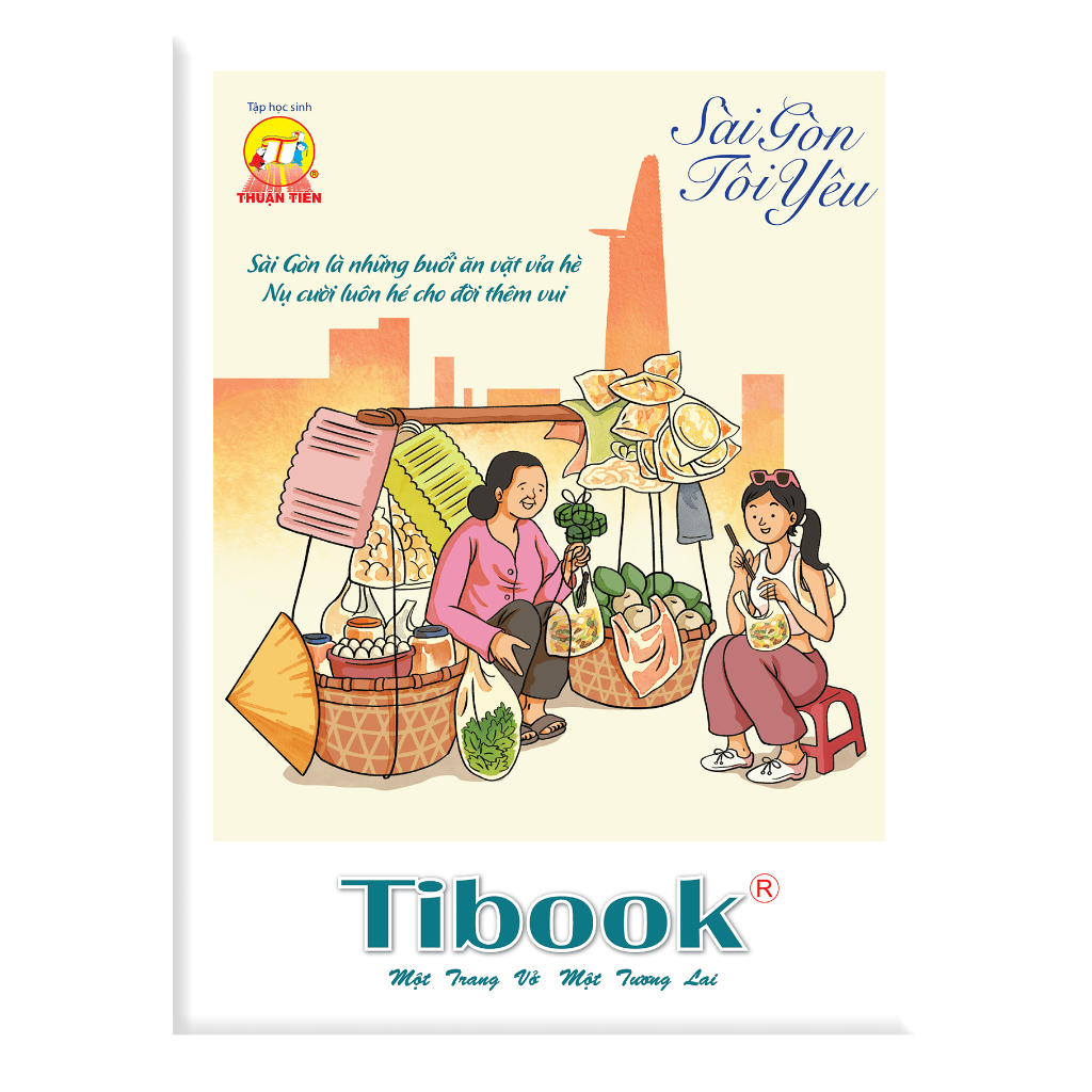 (1 Lốc 10 Quyển) Tập Vở Thuận Tiến Sài Gòn Tôi Yêu 96 Trang 4 Ô Ly Ngang 155x205 mm Dày 70 Gsm (Hơi 