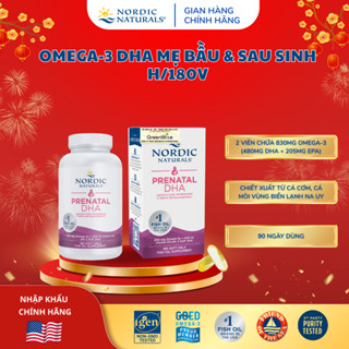 DHA bầu Triglyceride Nordic Naturals lọ 180 viên nang mềm Hỗ trợ thai kì và thai nhi phát triển khỏe mạnh 