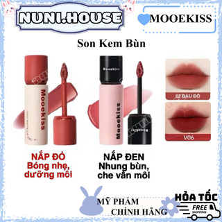 [MOOEKISS] Son Kem Bùn Mooekiss Vỏ Hồng Đen Mịn Môi Lì Mịn Tự Nhiên Velvet Lip Mud 3g