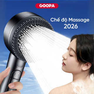  Vòi sen tăng áp nóng lạnh GOOPA 4 chế độ nước tích hợp đầu silicon massage nhấn nút để chuyển đổi 
