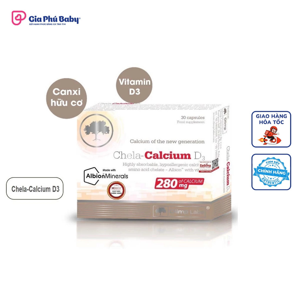 [Chính Hãng] Chela Calcium D3 Olimp Labs – Bổ Sung Canxi & Vitamin D3 Cho Bà Bầu | Hộp 36.6g