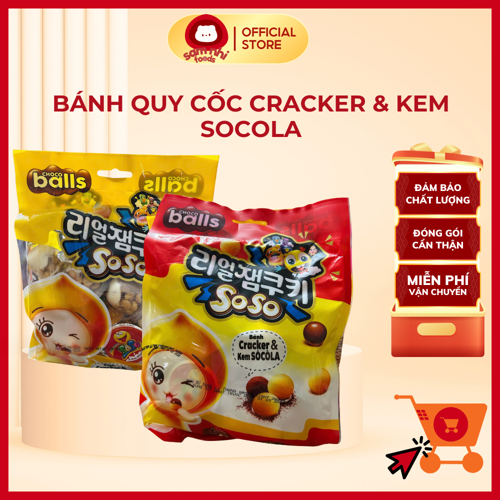Bánh Quy Cốc Socola Cracker 260GR, Ăn Vặt Cho Bé (Có Thìa Xúc)