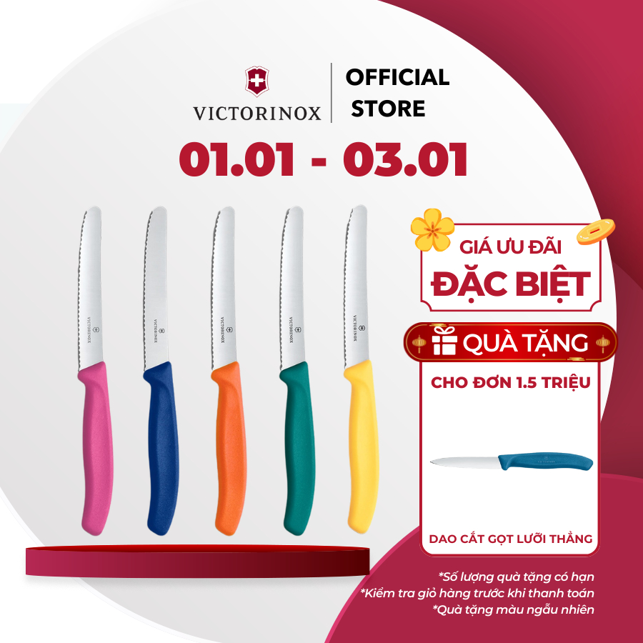  Dao cắt gọt hoa quả dao bàn ăn thép không gỉ Swiss Classic Victorinox Thụy Sĩ 