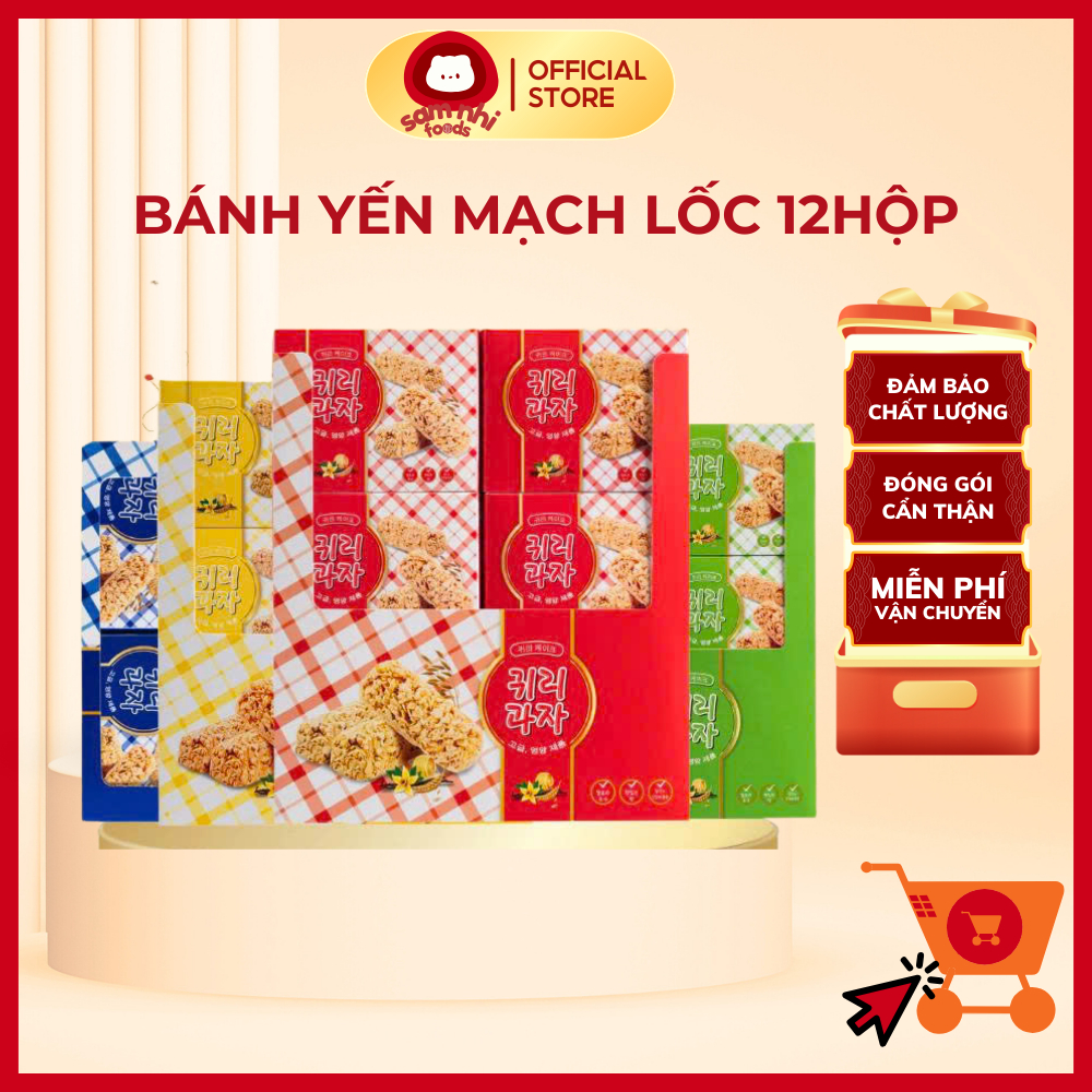 [12H/LỐC] Bánh yến mạch vị sữa dinh dưỡng HT - Food, lốc 12 hộp, làm giỏ quà tết_ Sam Nhi Foods