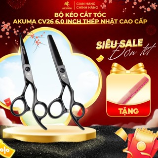  Bộ Kéo Cắt Tóc AKUMA CV26 6 Inch Thép Nhật Cao Cấp - Bảo Hành 6 Tháng 