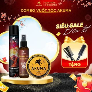  Combo Sáp Vuốt Tóc Gôm Xịt Tóc Xịt Tạo Phồng Tóc AKUMA Chính Hãng Tặng 2 Lược Khi Mua 2 Sản Phẩm 