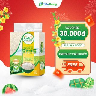  Gạo ST25 xuất khẩu  Túi 5kg  - Gạo trắng chà máy 6 tháng hữu cơ 