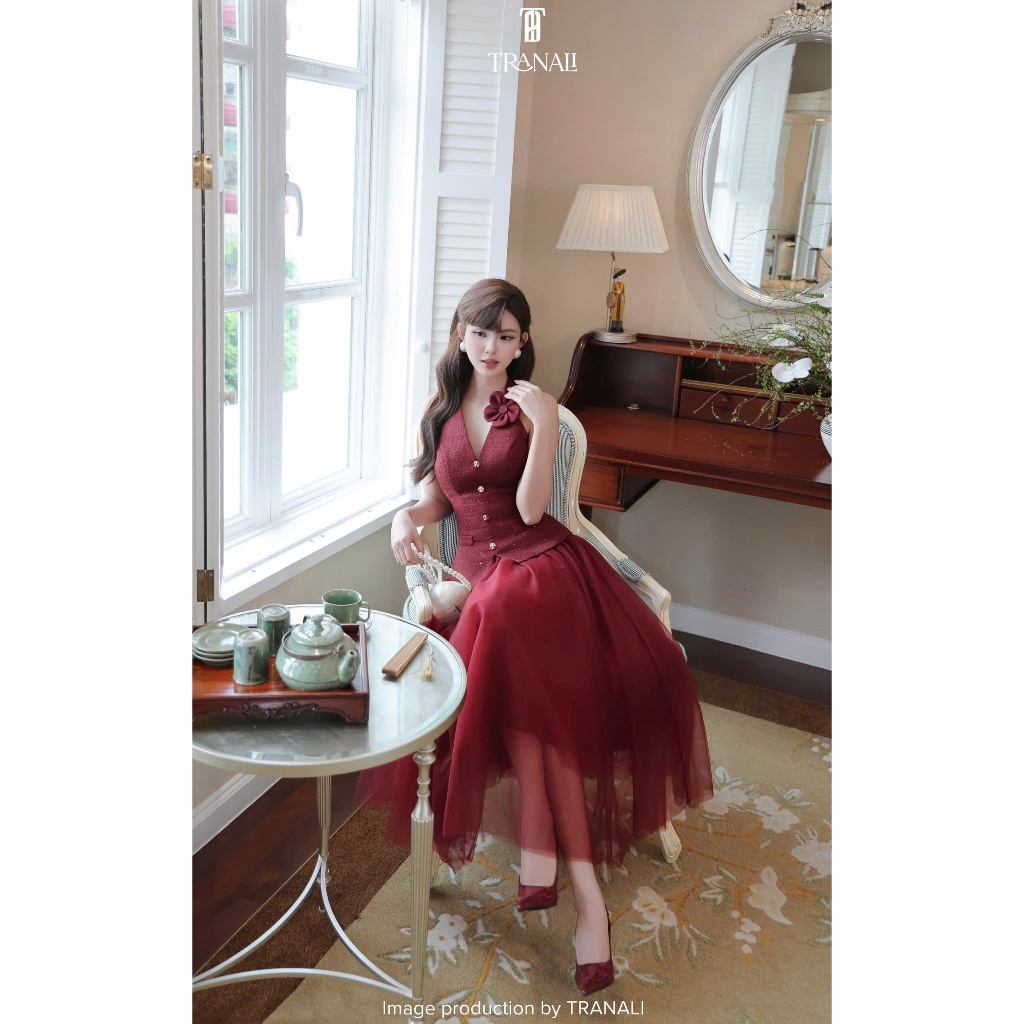 Hàng Trân SET ÁO YẾM TWEED CV LƯỚI DÀI Trân Ali LINLUXE