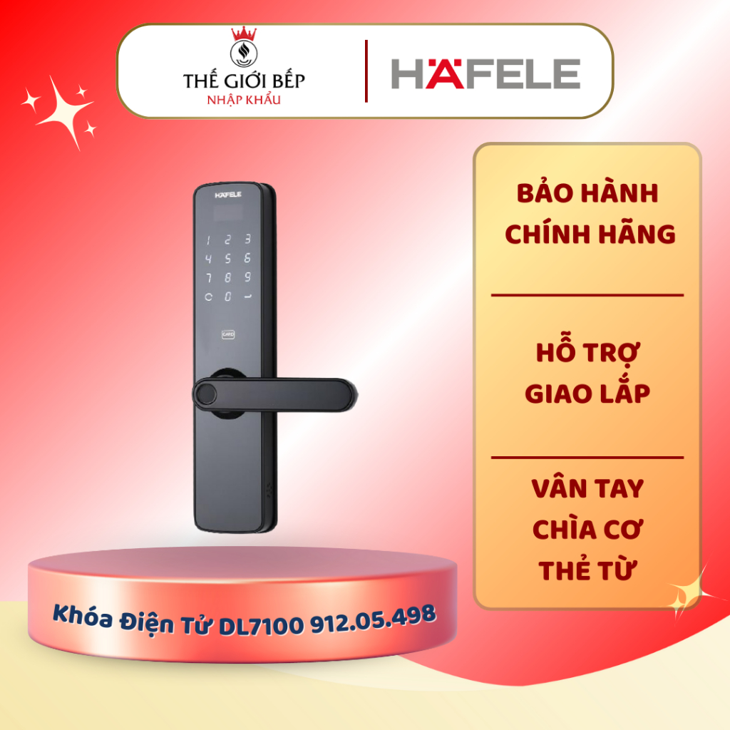 Khóa Điện Tử Hafele DL7100 912.05.498 – Thiết Kế Hiện Đại, Bảo Mật Cao, Dễ Dàng Sử Dụng