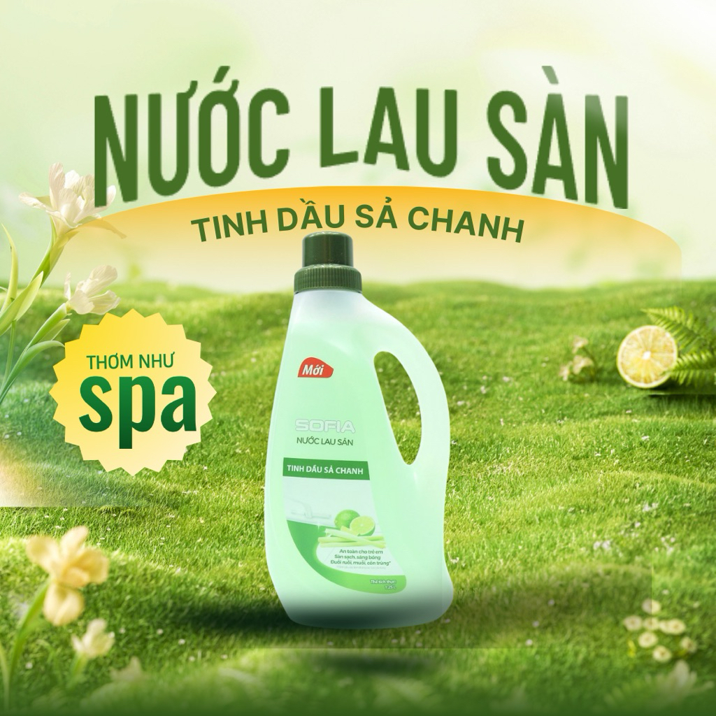Sofia Tinh Dầu Sả Chanh An Toàn Cho Trẻ Em. Làm Sạch, Sáng Bóng Đuổi Ruồi, Muỗi, Côn Trùng nước lau 