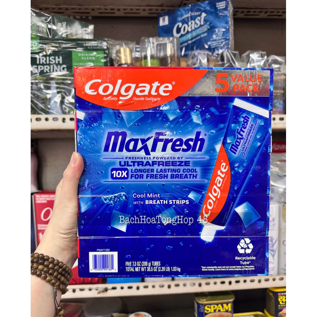 [ Date 07 / 2027 ] [ Hàng Mỹ ] Lẻ 1 Cây Kem đánh răng Colgate MaxFresh 206gr