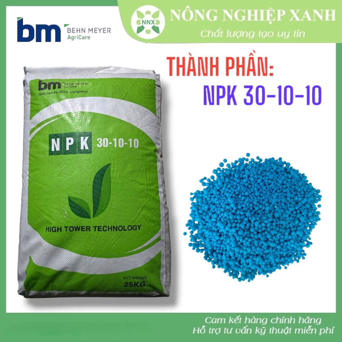 NPK 30-10-10 bao 25kg của BM (CHLB Đức) - Phân bón gốc công nghệ tháp cao tan hoàn toàn trong nước