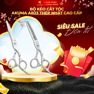 Bộ Kéo Cắt Tóc AKUMA AB23 Thép Nhật Cao Cấp Độ Hoàn Thiện Cao Sắc Bén 