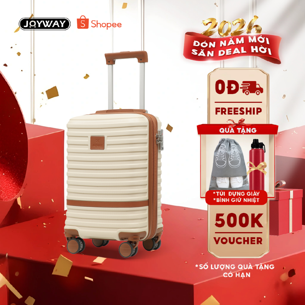 HÀNG ĐẸP Vali sang trọng JOYWAY dây kéo size 20/24/28 nhựa ABS cao cấp mới chống nước khóa số TSA