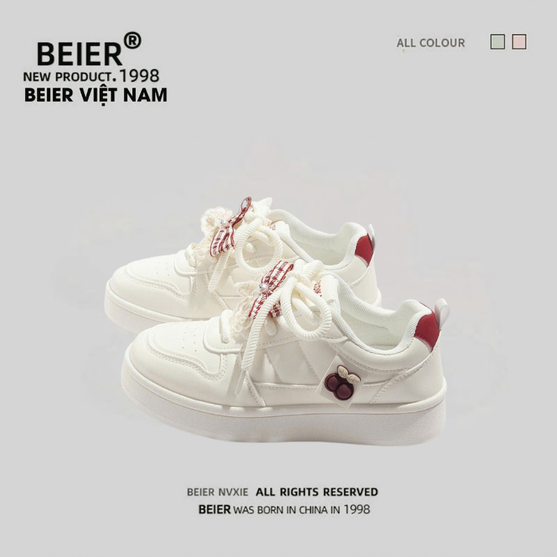 BEIER AUTH 100% Giày thể thao nữ hồng BEIER giày sneaker beier chery 7112