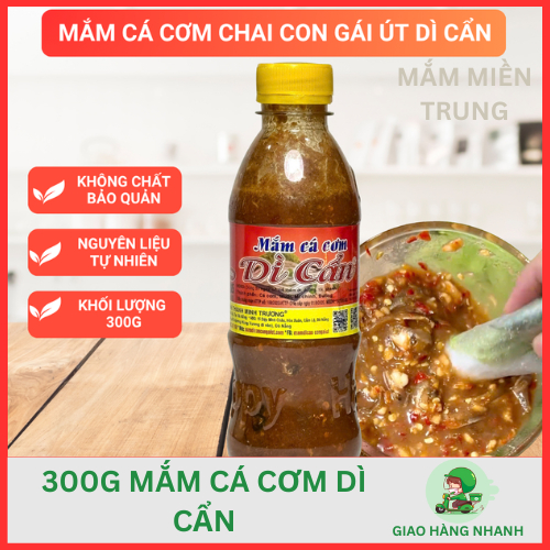 Mắm Cá Cơm Còn Nguyên Con Cá Con Gái Út Dì Cẩn Đặc Sản Đà Nẵng Chai 300g