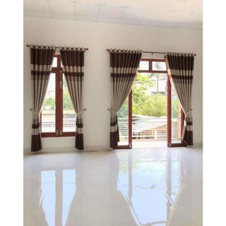 THANH LÝ RÈM vải rộng 6m cao 2m7 hoạ tiết kẻ trẻ trung và sang chảnh.