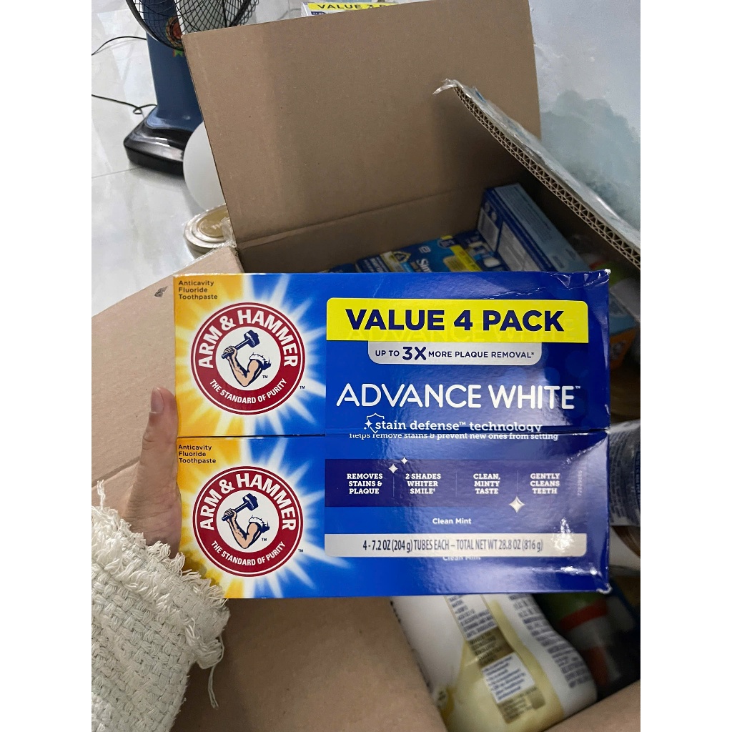 (HÀNG MỸ - AIR) - Kem Đánh Răng Arm & Hammer Advance Whitening 170gr set 4 tuýp