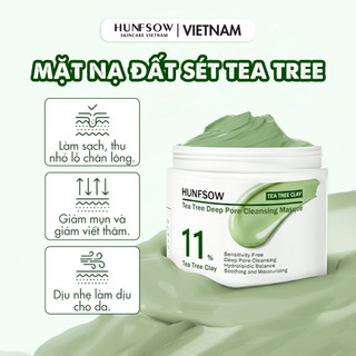  Mặt Nạ Đất Sét Trà Xanh HUNFSOW – Làm Sạch Sâu Se Khít Lỗ Chân Lông Kiểm Soát Dầu & Giảm Mụn 120g 