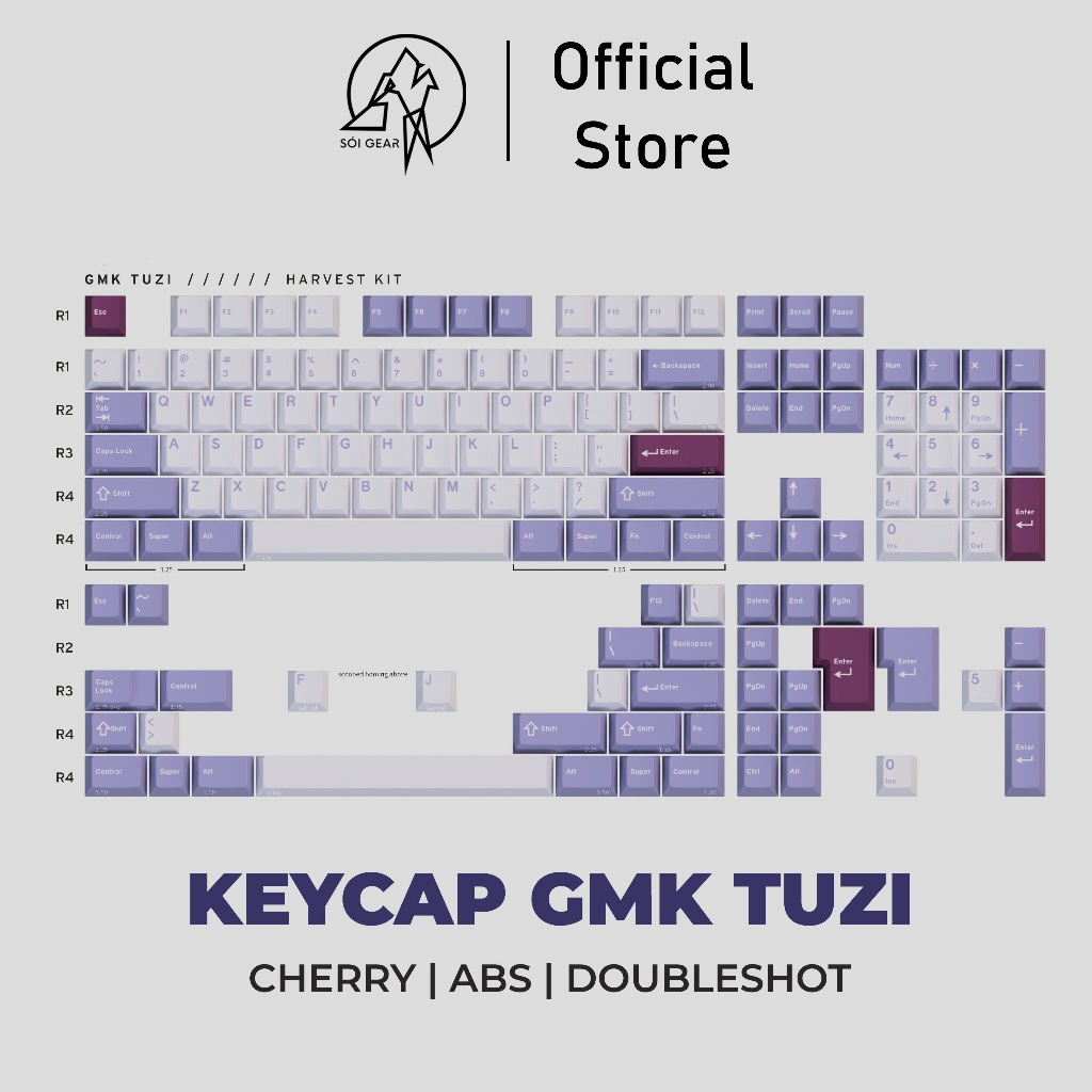 [HỎA TỐC HN - HCM] Keycap Cherry GMK TUZI ABS Doubleshot