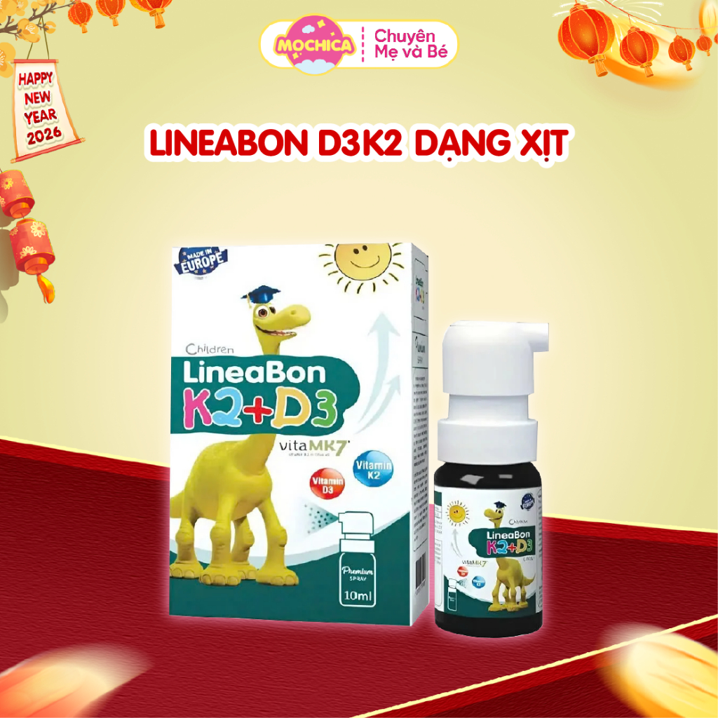 [FBS] Lineabon D3K2, D3 K2 Lineabon, LineaBon K2+D3  Dạng Xịt Tiện Lợi - Hỗ Trợ Hấp Thu Canxi, Tăng 