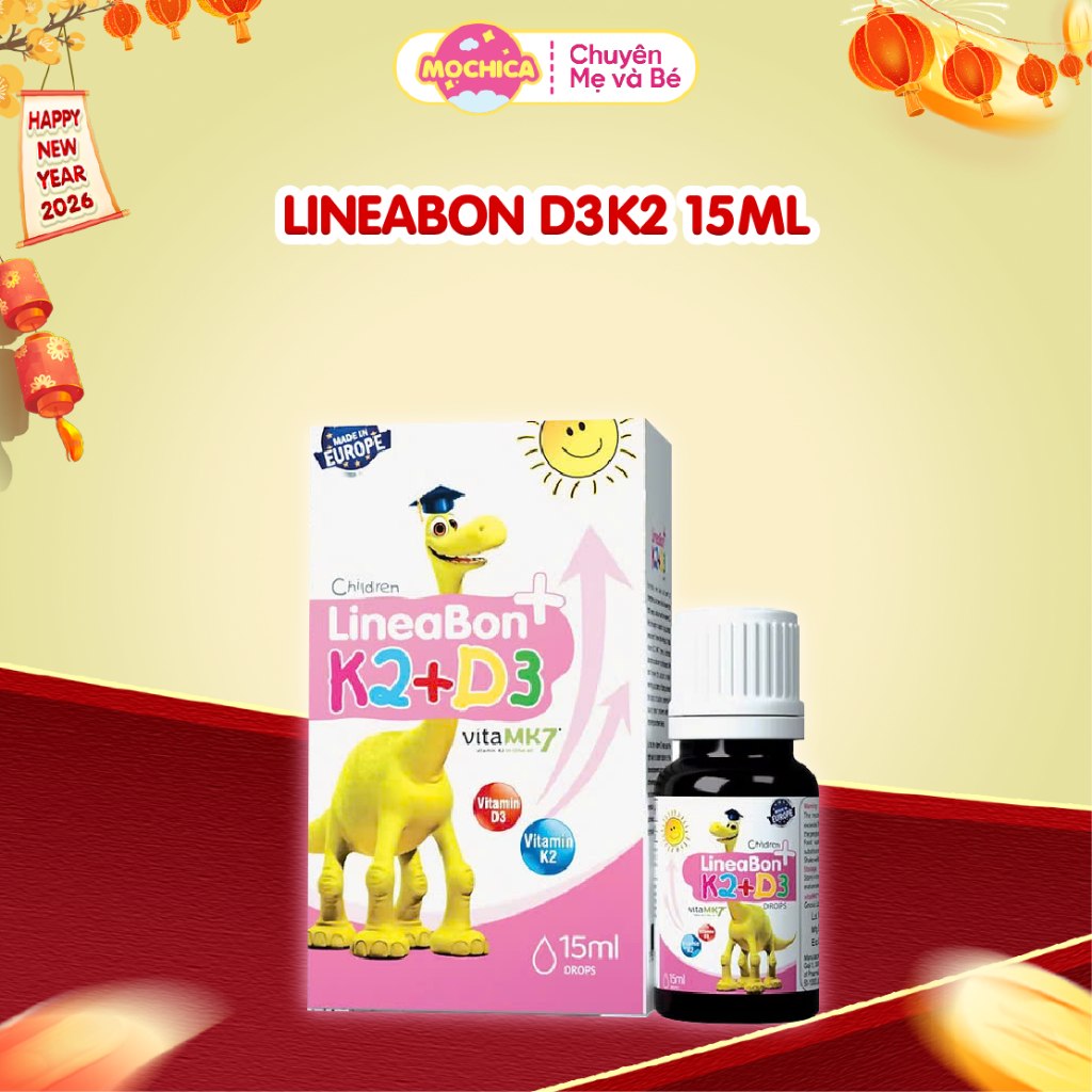 [FBS] Lineabon D3K2 Hồng, D3 K2 Lineabon, LineaBon K2+D3 15ml bổ sung D3K2-Mochica