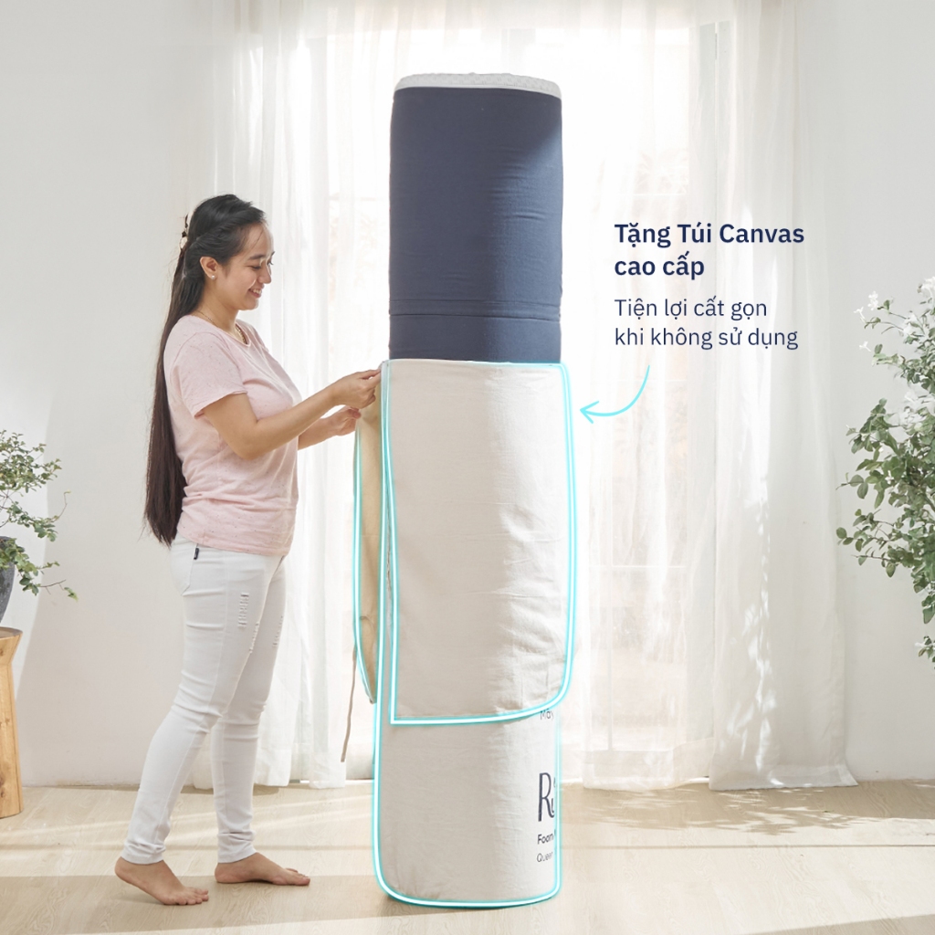 Topper Flow Ru9 Cao Cấp 5cm | Topper Foam | 2 Lớp Foam Êm Ái Nâng Đỡ | Dễ Dàng Cuộn Gọn | Tặng Túi Đựng Tiện Lợi | BigBuy360 - bigbuy360.vn