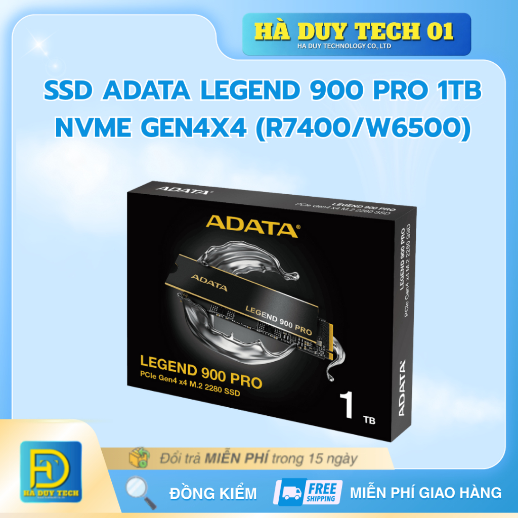 SSD ADATA LEGEND 900 PRO 1TB NVME GEN4x4 (R7400/W6500) - Cam Kết Chính Hãng - BH 36T - Hà Duy Tech