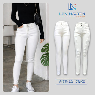  D10_Quần jean nữ dài lưng cao quần bò nữ dáng ôm big size cho 42kg đến 75kg,LEN NGUYEN STORE 