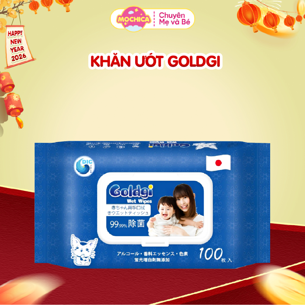 Khăn ướt Goldgi- Sản phẩm chăm sóc bé yêu và gia đình an toàn, tiện lợi- Mochishop _Mochica