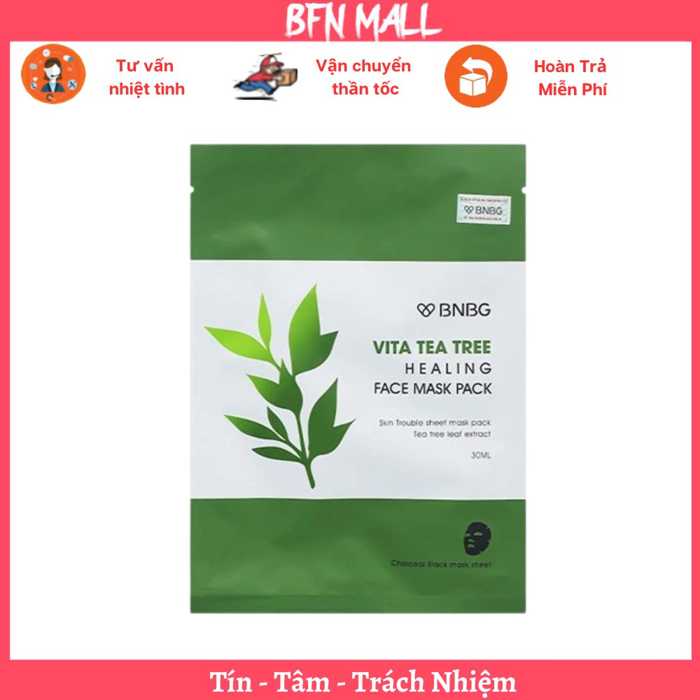 Mặt Nạ Tràm Trà BNBG [ Miếng Lẻ ] Vita Tea Tree Healing Face Mask Pack Giảm Mụn Thâm Sẹo Thải Độc Da