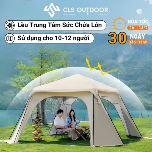 Lều Cắm Trại Camping Lều Tự Bung Tanxianzhe Vải Oxford Cho 10-12 Người, Lều Trung Tâm Dã Ngoại