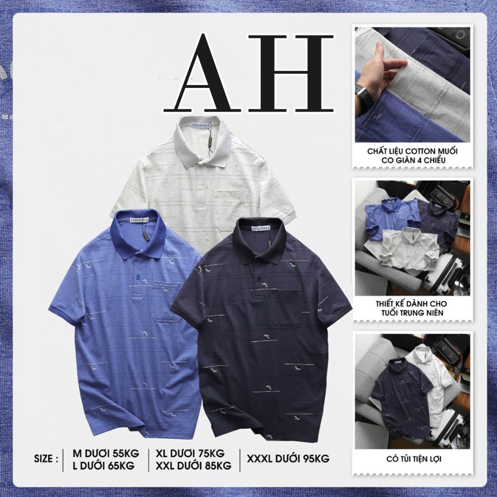 Áo thun POLO nam có cổ chất cotton muối cao cấp - Pack Gem | AH Studio