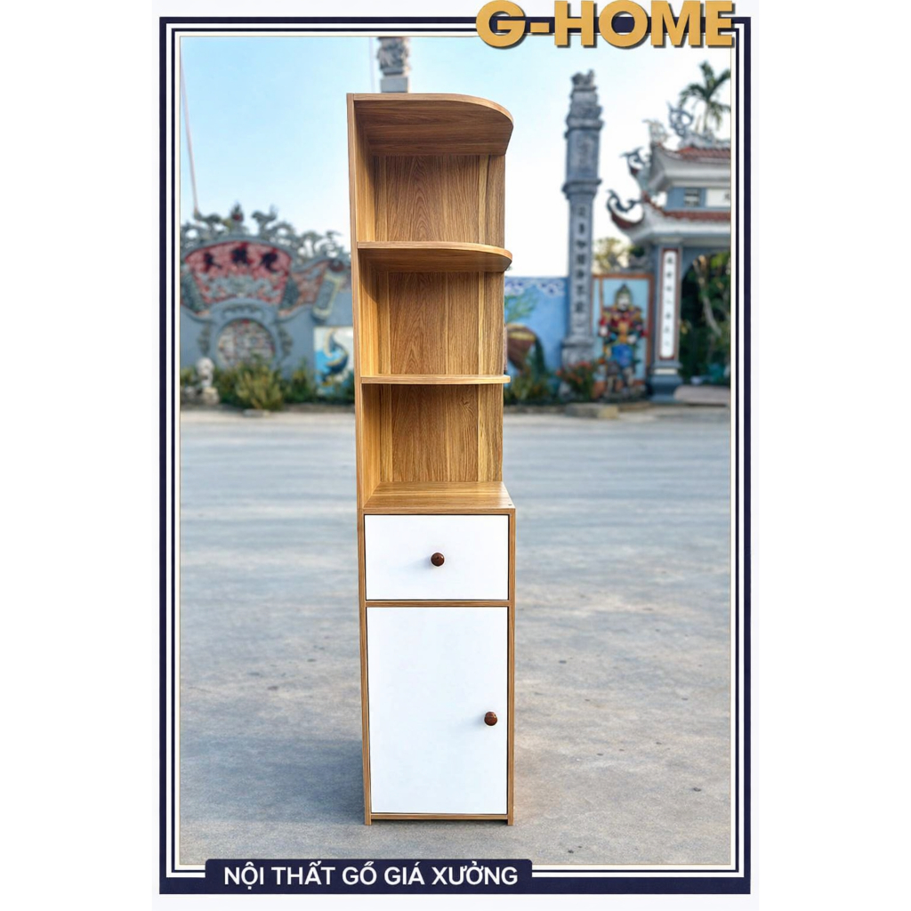 KỆ GÓC GỖ 24 -Kệ góc gỗ The Mộc House, kệ decor kệ để đồ  đa năng có hộp tiện lợi chất liệu gỗ MDF b