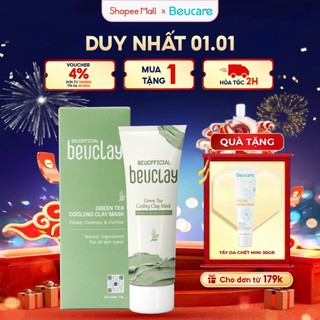  Mặt nạ đất sét BEUCLAY trà xanh sáng da se khít lỗ chân lông kiểm soát dầu hỗ trợ giảm mụn cám mụn đầu đen 