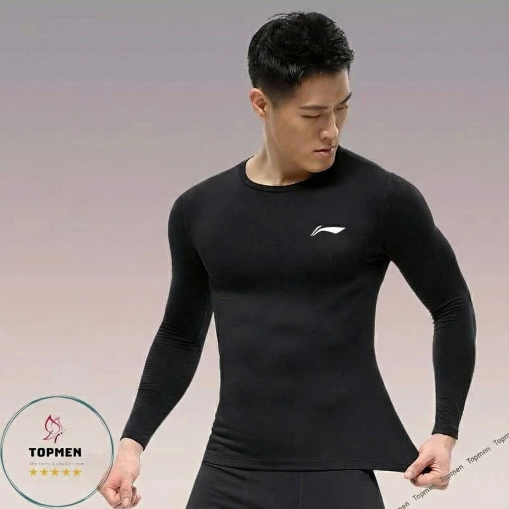 Áo thun nam dài tay 💎𝑭𝑹𝑬𝑬𝑺𝑯𝑰𝑷💎 áo giữ nhiệt nam thể thao Lyning cao cấp co giãn thoải mái