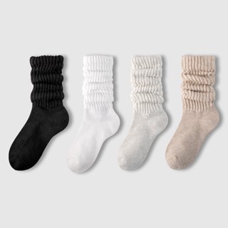Tất Ống Cổ Nhún Giữ Nhiệt Thu Đông Cổ Cao SOCKSWORLD Dày Êm Y2K Lolita Hàn Quốc SWF501/502