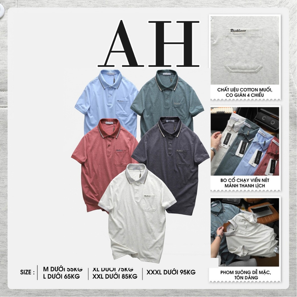 Áo thun POLO nam có cổ chất cotton muối cao cấp - Pack túi VN | AH Studio