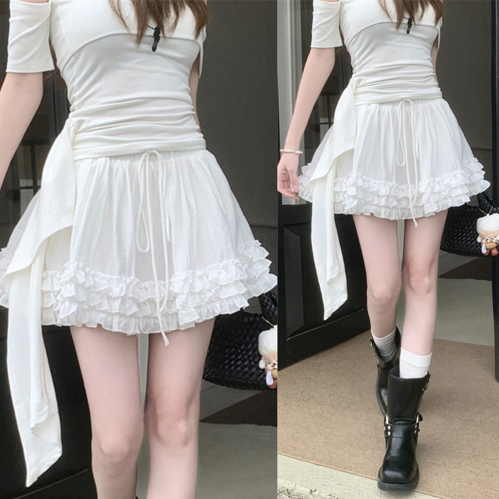 Chân Váy Bigsize Nữ Viền Bèo Tầng Dáng Xòe Vải Xốp Đôi Có Quần Bảo Hộ Co Giãn Dễ Thương CV425 | BigBuy360 - bigbuy360.vn