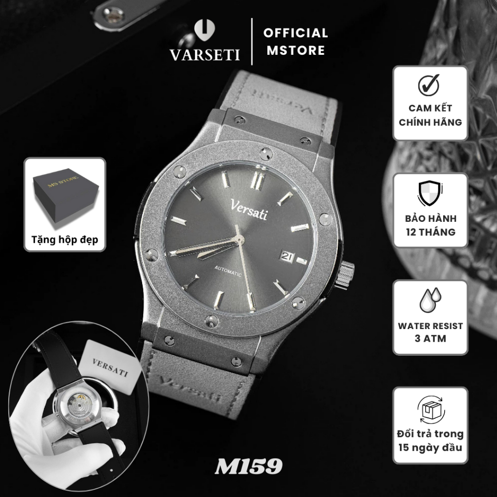 Đồng hồ nam Versati chính hãng, form hbl, bộ máy cơ, khóa thông minh, chống nước tốt, đồng hồ đeo ta