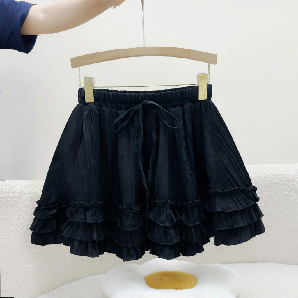 Chân Váy Bigsize Nữ Viền Bèo Tầng Dáng Xòe Vải Xốp Đôi Có Quần Bảo Hộ Co Giãn Dễ Thương CV425 | BigBuy360 - bigbuy360.vn