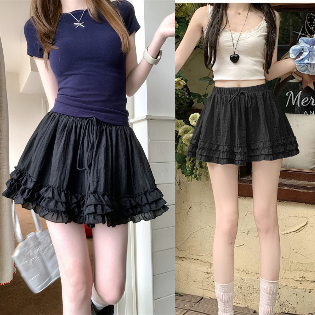 Chân Váy Bigsize Nữ Viền Bèo Tầng Dáng Xòe Vải Xốp Đôi Có Quần Bảo Hộ Co Giãn Dễ Thương CV425 | BigBuy360 - bigbuy360.vn