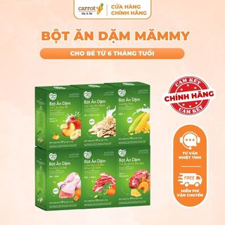 Bột Ăn Dặm MĂM MY 140G Gồm Gạo Sữa Yến Mạch, Sữa Bắp Non, Gà Hầm Cà Rốt Cho Bé Từ  6M+