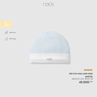 Phụ Kiện Nous Newborn Mũ, bao tay bao chân cho bé sơ sinh chất liệu petit basic trơn mềm mịn dưới 5.5kg BST T3