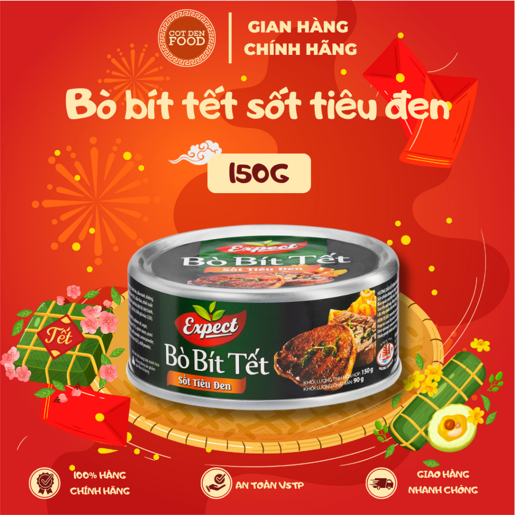 Bò Bít Tết Sốt Tiêu Đen EXPECT 150G - Đồ hộp Hạ Long