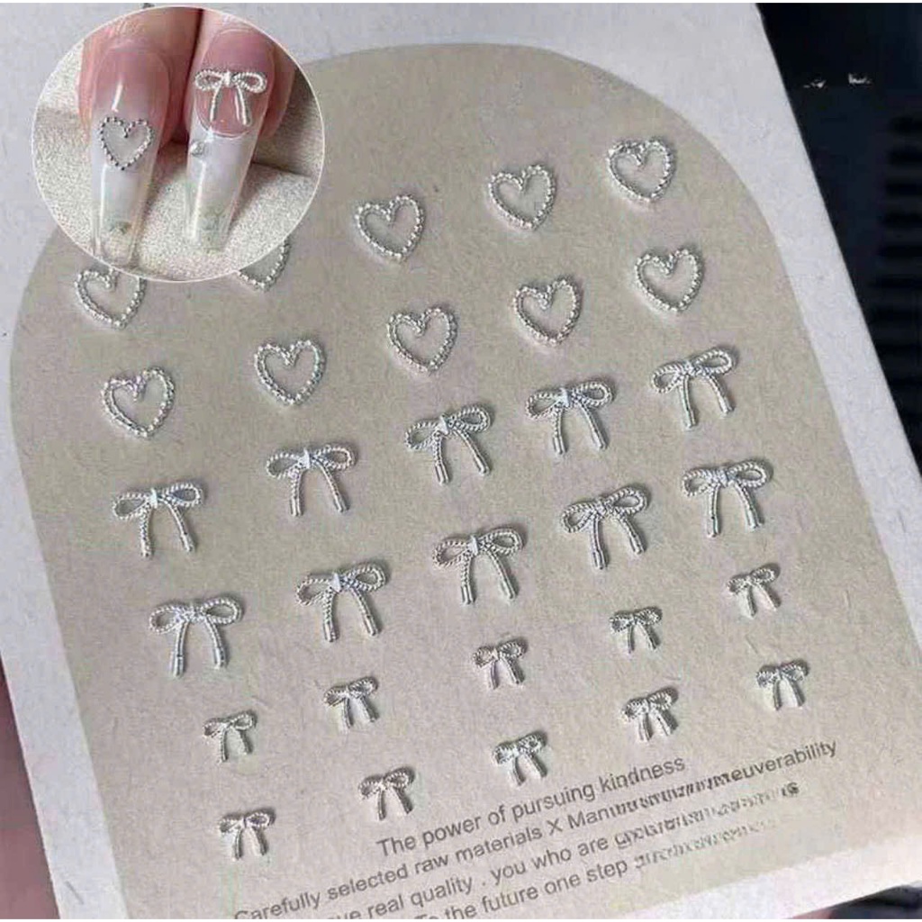 Gợi ý các mẫu phụ kiện nail nơ đáng yêu cho bộ móng thêm xinh