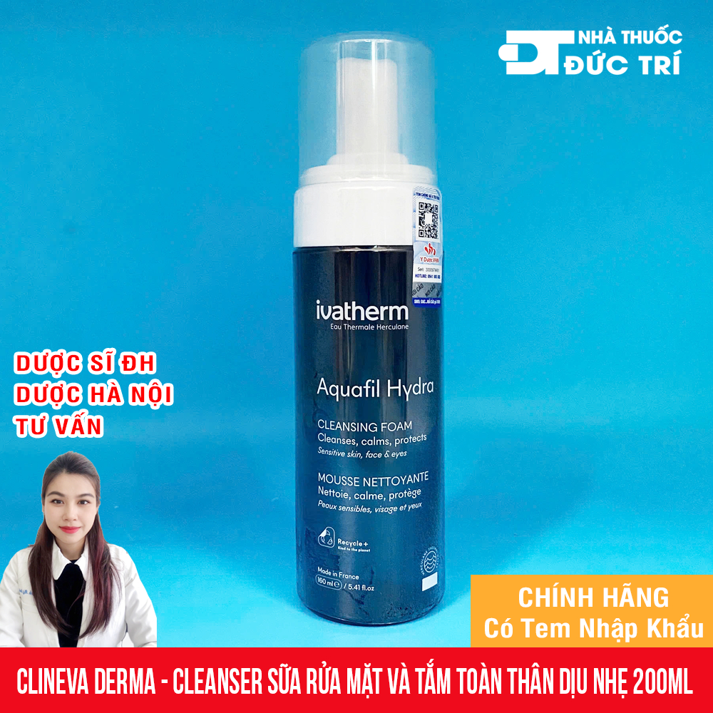 Sữa rửa mặt dưỡng ẩm cho da khô, nhạy cảm 160ml Ivatherm  Aquafil Hydra